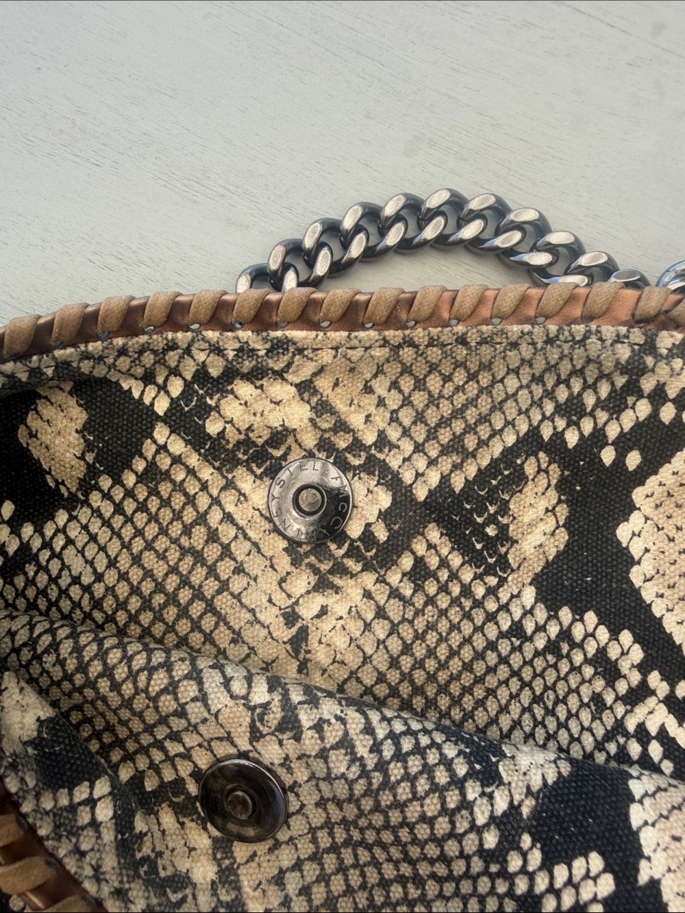 Stella McCartney Falabella Mini Tote Bag snake print canvas - Picture 3 of 4